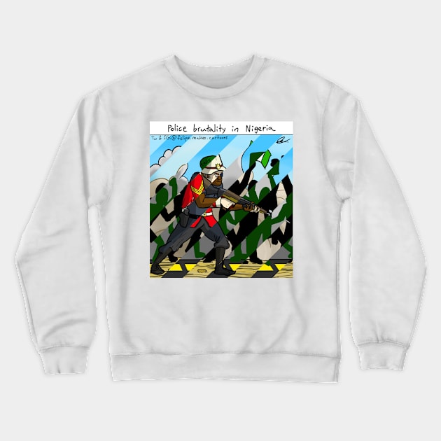 Nigeria Sars Crewneck Sweatshirt by Felipe.Makes.Cartoons